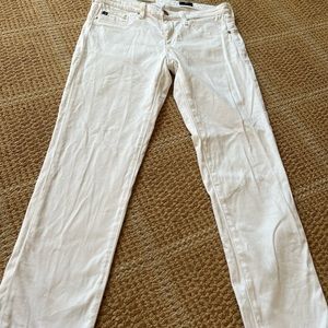 AG white crop jeans
